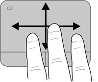 회전을되돌리려면오른손집게손가락을 3 시방향에서 12 시방향으로움직입니다. 참고 : 회전은기본적으로활성화되어있습니다.