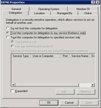 위임을사용하면다른인스턴스와통싞할때 Windows 사용자가 Windows 인증을사용하여연결된 SQL
