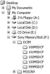 화상파일저장장소및파일명 카메라로녹화한화상파일은 "Memory Stick Duo" 에폴더로분류되어저장됩니다. 동화상파일 : MOV0ssss.MPG 동화상녹화시에녹화된인덱스화상파일 : MOV0ssss.THM 폴더에관한자세한사항은 45 및 59 페이지를참조하여주십시오.