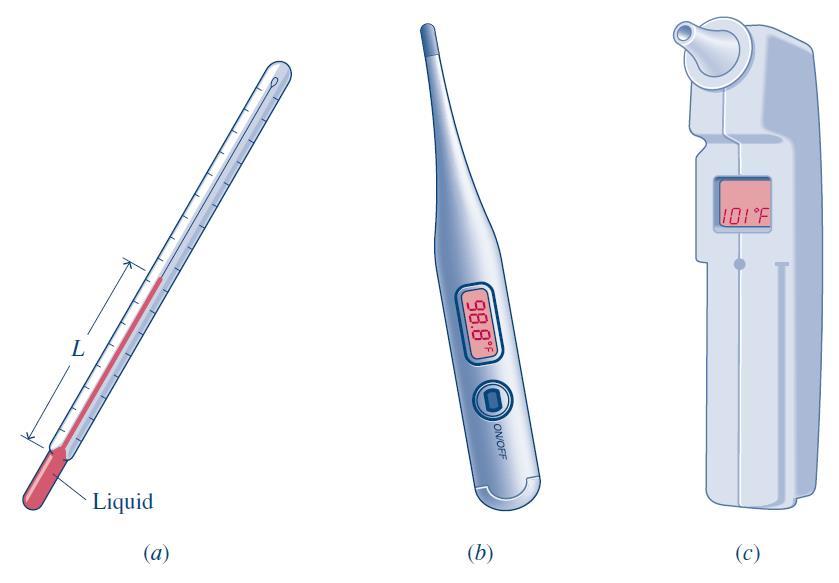 온도계 (thermometer): 온도측정물질을사용하여물체의온도를측정하는장치 온도측정상태량 (thermometric