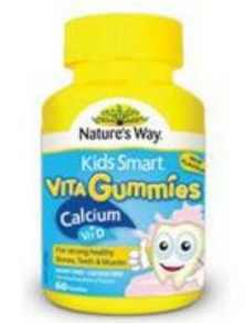 껌제형이며, 과일맛제품임 주요제품 품명 Kidssmart Vita Gummies Calcium + Vitamin D Nature s Way 기업 (
