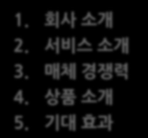 1. 회사소개 2. 서비스소개 3.