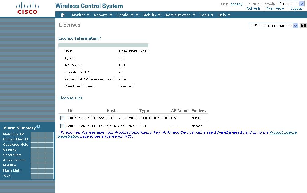 Cisco WCS Plus 라이센스 기능 새로운 WCS Plus 라이센스는 WCS Base 라이센스에다음부가기능을제공함 : 제한된위치추적 (1 기기 /Tag/ 불법장비 ) Mobility 서비스 High Availability 기존 Location 라이센스보다약 10% 비쌈 WCS Plus 라이센스는기존 Location
