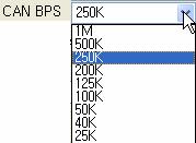 CAN BPS 설정 자주사용하는 CAN BPS 설정 사용자정의 CAN BPS 설정 자주사용하는 CAN BPS 이외의 BPS를사용하고자할때사용하며사용자께서는 CANPro 모듈의 CAN BPS 계산식을이용하여적절한 BRP, TSEG1, TSEG2 값을설정하시길바랍니다.