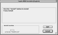 CD-ROM 아이콘을더블클릭하여 [MacOS MacOS9] 폴더를연다 [Caplio Installer] 의아이콘이표시됩니다. 7.