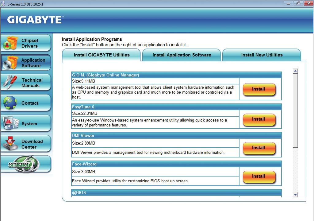 3-2 Application Software 이페이지는 GIGABYTE