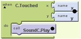 [ 활동 5] 피아노앱의블록프로그래밍 탐구 1) 피아노건반을터치하여사운드를출력하는부분입니다.