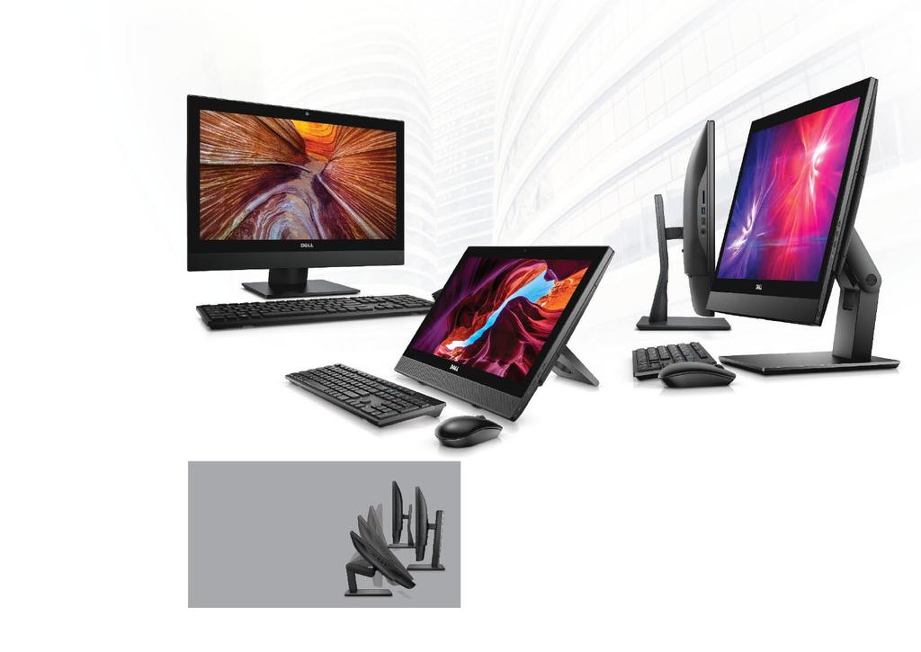Dell OptiPlex 올인원데스크탑 공간의극대화, 간단한하나의패키지안에담은풍부한성능 7세대인텔 코어 프로세서, PCIe NVMe SSD로극대화된성능을제공하며, 키오스크, 접수처, 연구소또는콜센터등간소화된터치시스템이필요한장소에서완벽하게활용할수있습니다.