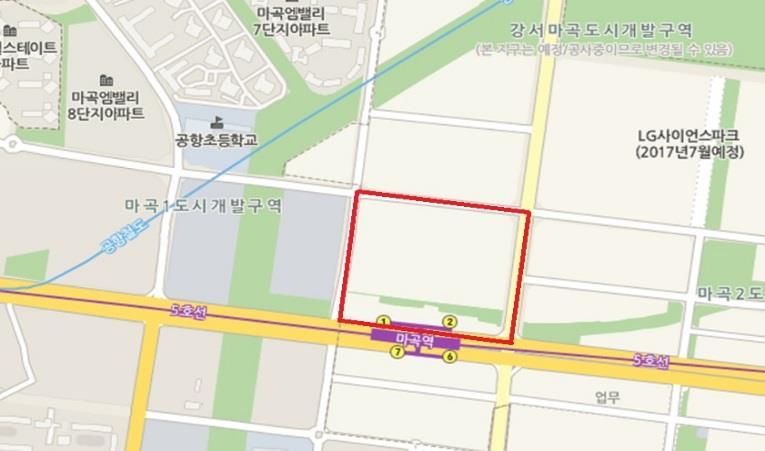 주요프로젝트현황 위치도 마곡복합 위치 서울시강서구마곡지구 대지면적 39,047 m2