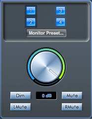 모니터섹션 Monitor Output의신호레벨은 Scarlett MixControl의모니터섹션에서조절됩니다. 하드웨어와소프트웨어화면상에보이는 MONITOR 볼륨을이용해아날로그출력의전체적인모니터링볼륨을조절할수있습니다. 뮤트, dim, 모노같은추가적인기능도갖추고있습니다.