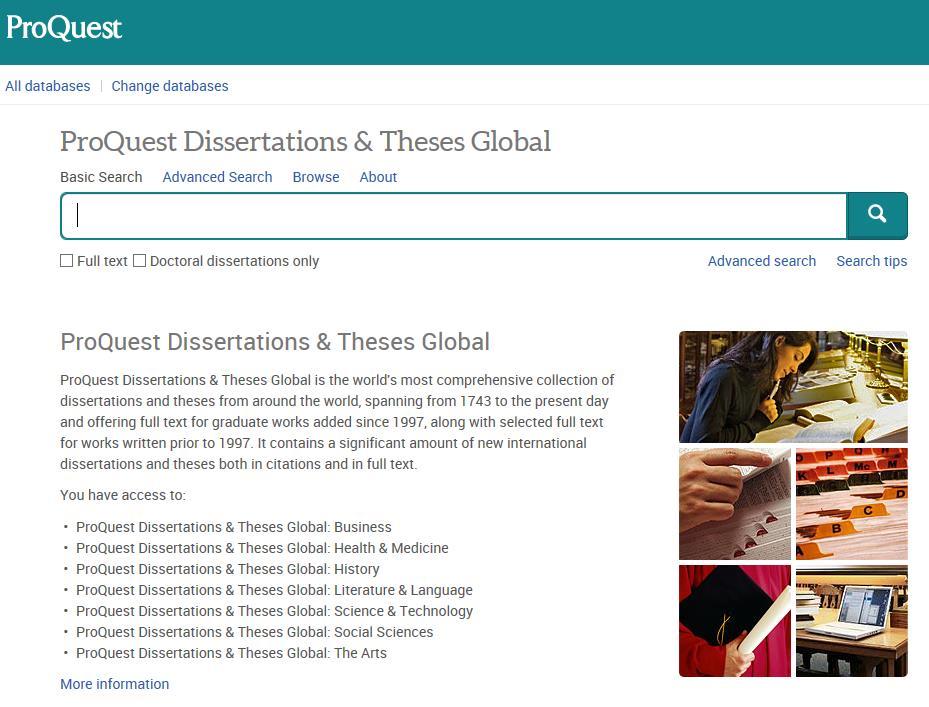 유용한 DBs 해외학위논문검색 ProQuest Dissertation & Theses Global 북미지역,