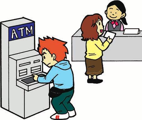 제2장第2章생활정보生活情報3 お金と銀行 ~ 銀行口座と ATM を便利に使う~ 돈과은행 은행계좌와 ATM 을편리하게사용하자 일본에서는돈을지불할때주로현금이사용됩니다. 그러므로, 현금카드를사용 하여 ATM 에서돈을입 출금할수있으면아주편리합니다.