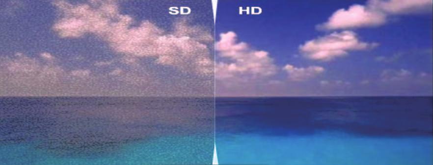 그림 3. SD 와 HD 해상도비교 아니다. 그러나국가기록원이디지털변환작업을시작한 1990 년대후반부터 2000 년대중반까지의컴퓨터를이용한디지털 변환기술은 SD 화질이일반화된시기였고, 그당시의 HD 화질 은신기술에해당할정도로보편화되기에는앞선기술이었을 것이다.