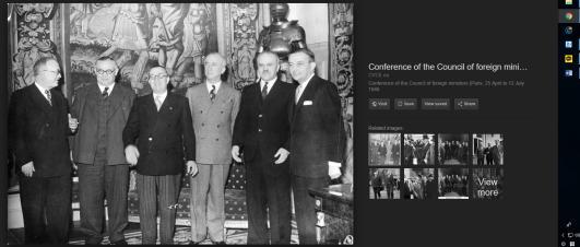 v=wa00taxijvs 1946년파리에서열린연합국외무장관회의 Conference of the Council of foreign ministers (Paris, 25 April to 12 July 1946) 1946년파리외무장관회의기록영상 https://www.cvce.