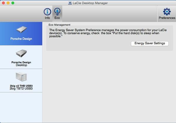 LaCie 데스크탑관리자제거 Mac 메뉴바에서 LaCie 데스크탑관리자를클릭한다음환경설정을선택합니다.