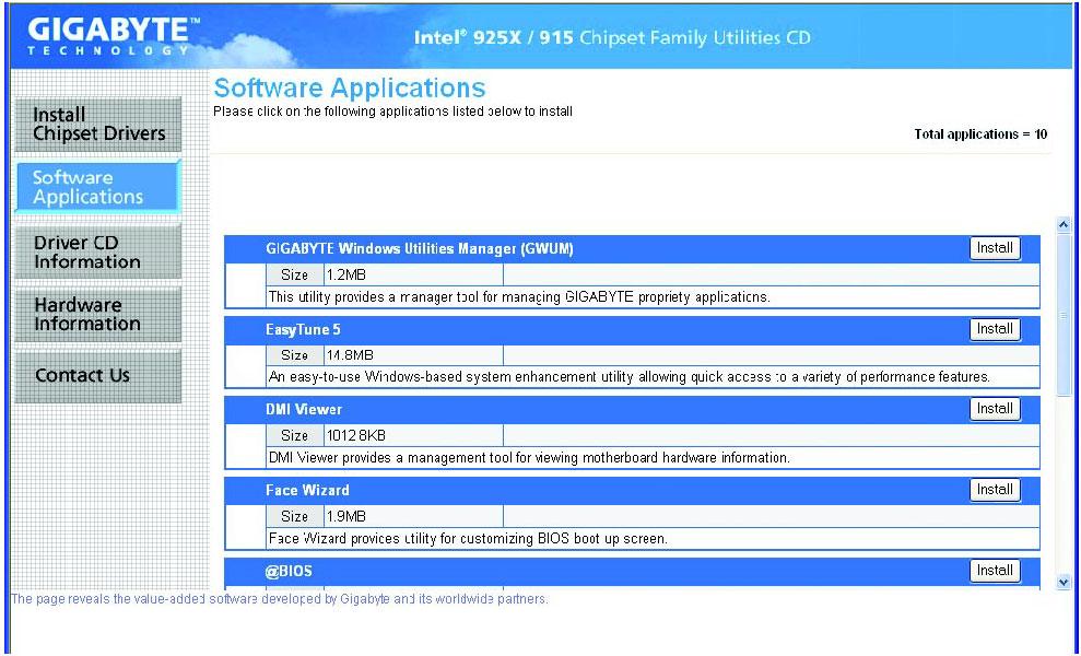 한국어 3-2 소프트웨어응용프로그램 (Software Applications) 이페이지에서는 Gigabyte