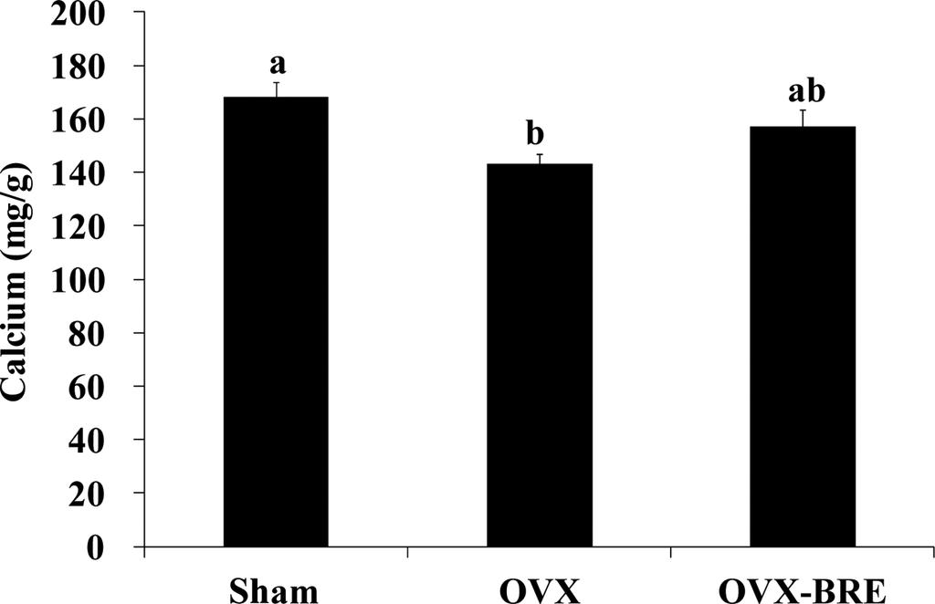 170 Kor. J. Pharmacogn. Fig. 2. Effect of Oryza sativa L. aleurone layer extract on Ca concentration in femur of experimental rats.
