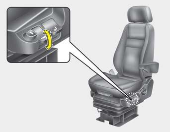 좌석쿠션조절 운전석좌측에있는조절레버를이용하여운전석승차감을조절할수있습니다.