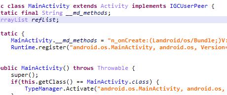 03 악성코드분석보고 2. Xamarin 을바탕으로텔레그램을활용한악성행위 Xamarin 은 MicroSoft 사의 C# 과.NET Framework 를리눅스에서도쓸수있도록해주는 Mono 프로젝트에서시작된프레임워크이다. 해당악성앱은 android.os.
