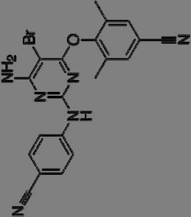 연장등록의약품허가정보 특허정보 제품명 주성분 인텔렌스 에트라비린 etravirine HIV-1 감염 허가권자 주식회사한국얀센 허가일자 2008-06-25 수입품목허가 통상실시권자 4-[6-Amino-5-bromo-2- [(4-cyanophenyl)amino] pyrimidin-4-yl]oxy-