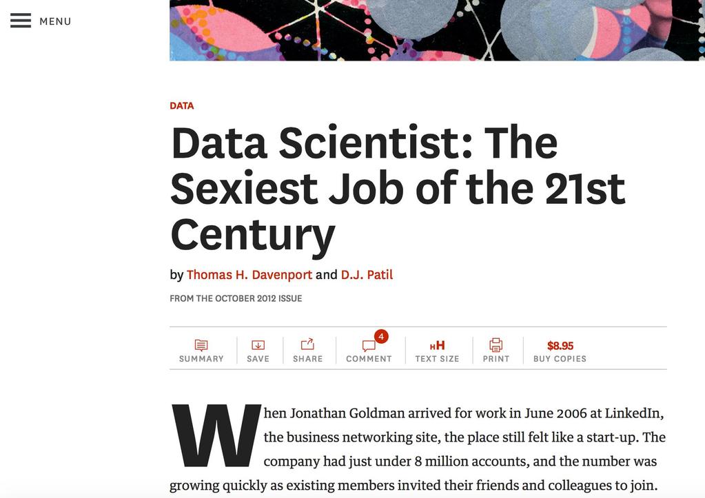 Data Science, Data Scientist 3. Data Science 출처 : https://hbr.