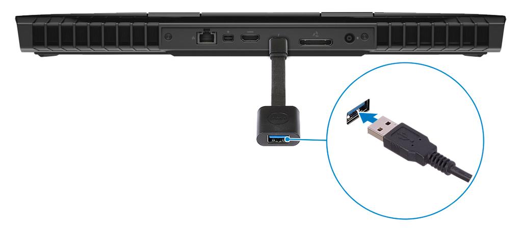 7 XBOX 컨트롤러를 USB 동글의 USB 유형 A 포트에연결합니다. 8 터치용 Oculus Rift 트래커를동글의 USB 유형 A 포트에연결합니다.