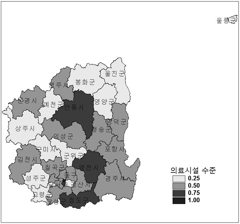 대구경북지역의육아환경평가에관한연구 141 경북 울진군 12.45 6.79 13.50 39.77 8.72 15.0 2.3 21.0 경북 의성군 11.42 17.93 8.77 38.13 6.02 10.4 1.9 20.5 경북 청도군 16.93 23.24 9.10 28.81 8.56 11.6 1.6 21.5 경북 봉화군 11.09 7.25 11.79 20.