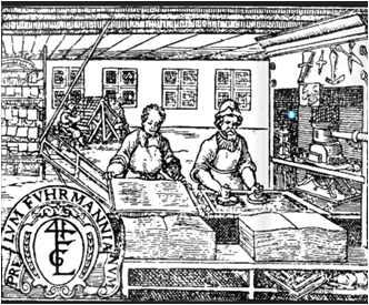 인쇄술발명은인쇄및출판기술의발달가속화. - 구텐베르크는초판에 180부를인쇄하였다.
