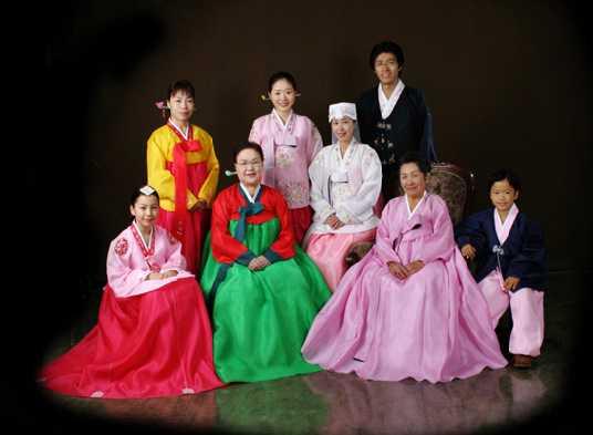 đỉnh đầu của họ. Đó là trang phục ngày xưa còn ngày nay người Hàn mặc những bộ Hanbok đơn giản hơn ở những phụ kiện nhưng lại cầu kì ở những đường thêu.