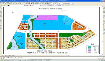 제도를위한 CAD 응용소프트웨어로그리기와편리한수정편집기능을제공하며, 레이어정보와속성정보를이용한다양한주제도의작성이가능하며,