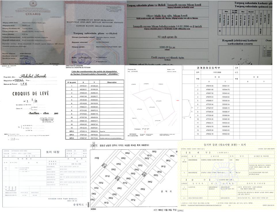김영학 과규제현황을등록 공시하는지적공부의하나로국가의공적장부를의미한다. [ 그림 2] 아제르바이잔 모로코 한국의지적공부 ( 전산화된공부 ) 아제르바이잔의지적공부는지적과등기가이원화됨에따라지적관련공부는토지지도제작위원회에서관장하고등기는내각의감독하에있는국가부동산등기부 (2004 년이전에는경제개발부산하부동산등기국 ) 라는새로운기관으로이관되었다.