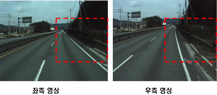 모바일매핑시스템을이용한거리표자동추출에관한연구 5.1.2. 영상내탐색영역설정거리표는일반국도우측인도나노변에설치되어있는표지판이므로카메라로부터획득된영상에서영상의우측에나타나게된다. 그러므로본연구에서는영상의중심을기준으로우측만을탐색하기로한다. 또영상에나타나는거리표는차량에서가장가까운위치에서추출을수행하여야하기때문에우측영상의상단 1/4 은탐색영역에서제외하였다.