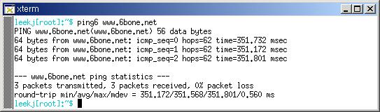 IPv6 포럼코리아기술문서 2001-004 ping6의응답이제대로돌아오면 IPv6 Networking 기능이제대로동작하고있음을확인할수있다. 그럼 IPv6 DNS 서비스를받을수있는경우에는 ping6에 IPv6 주소대신에도메인이름 (www.6bone.net) 을입력해도된다. 7. IPv6 호스트설치및설정 IPv6 호스트를설치하는순서 1. 리눅스설치. 2. 필요한커널옵션을설정하여커널컴파일.