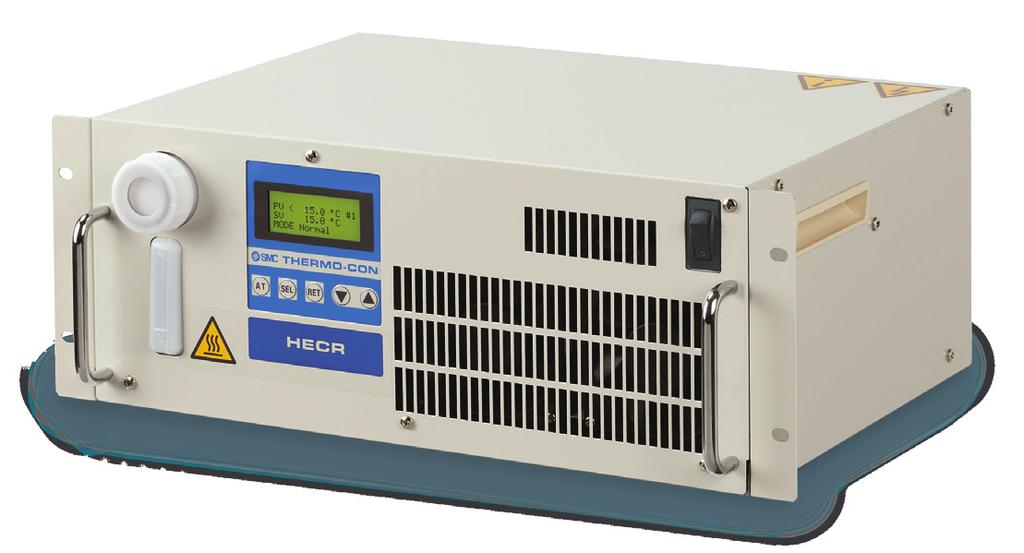 펠티에식순환액온조장치서모콘 / 랙마운트타입 HECR Series 열원이나프로세스유체의고정도온조가가능 펠티에소자를사용함으로써순환액의온도를고정도로컨트롤. 무프론으로지구환경에도좋음.