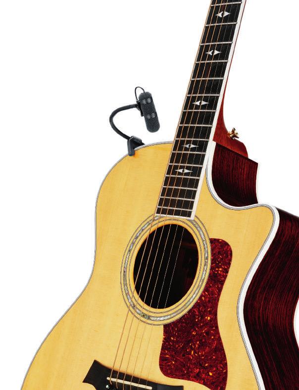 4099G Instrument Microphone for Guitar d:vote Instrument Mics d:vote 4099G 마이크로폰은어쿠스틱기타, 만돌린, 우쿨렐레그리고도브로등거의모든악기에설치할수있고내장된픽업을이용하는것보다더자연스러운소리를얻을수있어 PA 확성또는공연실황녹음으로사용하기적합합니다. 악기몸통의두께가 35mm(1.