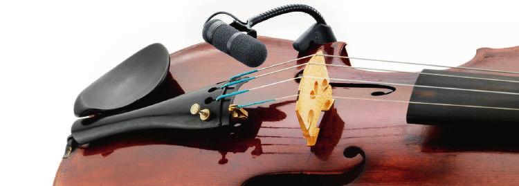 4099V Instrument Microphone for Violin d:vote Instrument Mics d:vote 4099V 악기용마이크로폰은바이올린, 밴조, 비올라등에사용하기적합하며두께 35mm(1.4in) 부터 55mm(2.1in) 까지의악기에장착가능합니다.