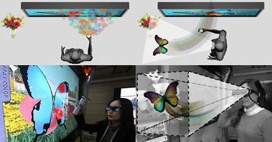 butterfly that the user drew is flying into 3D space interior of TV) [EGD 3.
