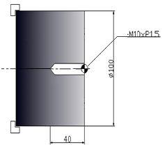 12.M( 밀링 ) 형고정사이클 1) G84 단면 Tapping Cycle 예제 단면센터에깊이 20mm 피치 1.