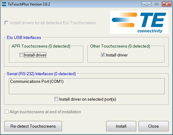 Windows 7 설치시, Elo USB 인터페이스 기타터치스크린 (Elo USB Interfaces - Other Touchscreens) 아래있는 드라이버설치
