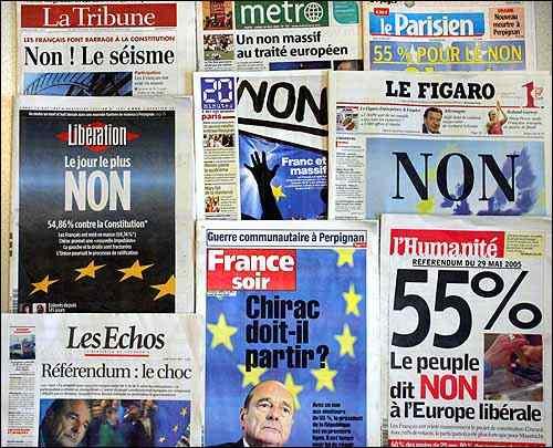Monde, Le Figaro, L'humanité, Libération, Le