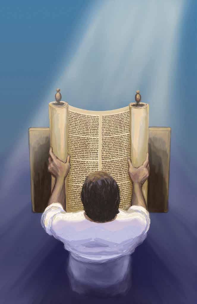 장면 47 메시야왕 예수님이죄를짓게만들려는사탄의헛된시도가있은후에, 예수님은그분이자라나고목수로일하셨던나사렛으로돌아오셨어요. 안식일이되자예수께서늘하시던대로회당에가셔서성경을읽으려고일어나셨습니다 ( 누가복음 4:16 우리말성경 ) 회당은매주토요일에성경을읽고설명해주는예배하는집이었어요. 이특별한토요일에예수님께서는한가지발표를하셨어요. 성경을읽으려고일어나셨습니다.