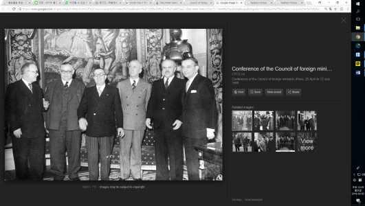 v=wa00taxijvs 1946년파리에서열린연합국외무장관회의 Conference of the Council of foreign ministers (Paris, 25 April to 12 July 1946) 1946년파리외무장관회의기록영상 https://www.cvce.