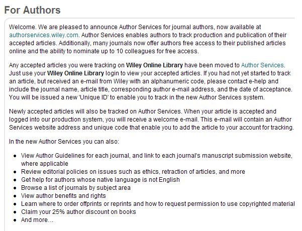 Author Information 저자정보 Wiley Online Library 통해아티클을소개하고싶으십니까?