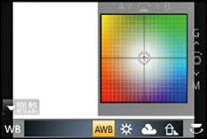 촬영 화이트밸런스조절하기 적용가능한모드 : 햇빛이나백열등아래에서, 또는흰색이불그스름하거나푸르스름한색조를띠는상황과같은경우에본항목을선택하면광원에따라눈으로보기에흰색에가까운색상으로조절합니다. 1 1 ( ) 를누르십시오. 2 컨트롤다이얼을돌려화이트밸런스를선택하십시오. WB AWB 3 [MENU/SET] 을눌러설정하십시오.