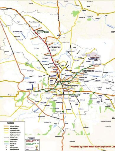 이머징씨티시리즈 15 푸네메트로 ( 도시철도 ) - 2015년개발계획이발표된중량전철은 2018년, 2021년, 2031년순차개통할예정이며, 동시에 2개노선이건설됨