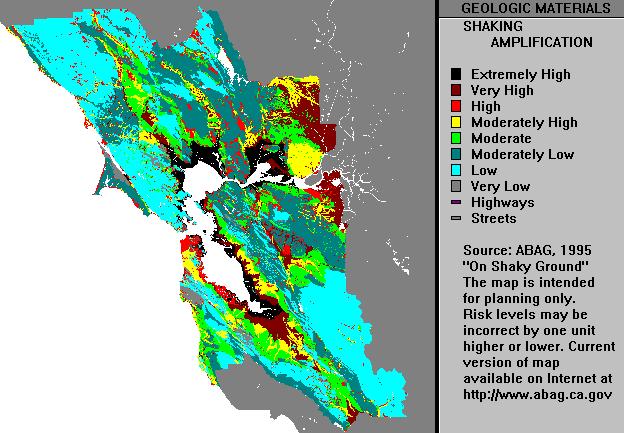Shaking Amplification for San Francisco Shaking Amplification for Entire San Francisco Bay Area 그림 2.