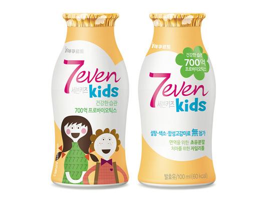 2014 제 44 호유가공정보 한국야쿠르트 세븐키즈 세븐키즈는갓태어난아기의장에서선별한 7 가지 700 억프로바이오틱스를담은제품이다.