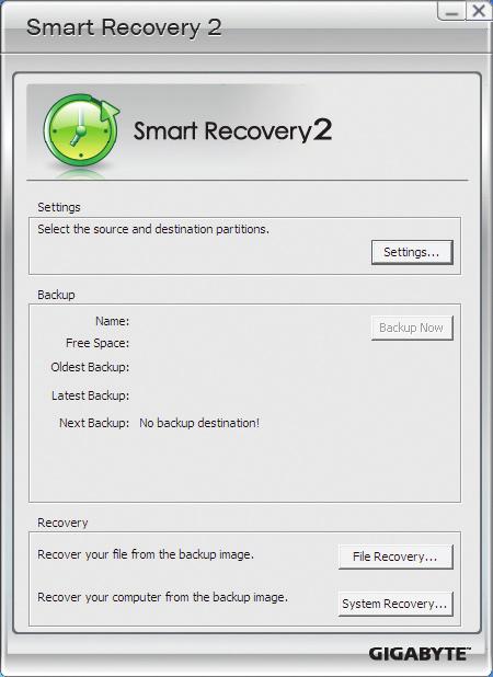 Backup Now 백업을즉시수행할수있습니다. File Recovery... 파일을백업이미지로부터복구할수있습니다. System Recovery.