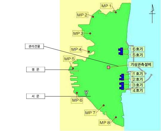 부도 1 후쿠시마원전내방사선측정장소 자료 : 도교전력