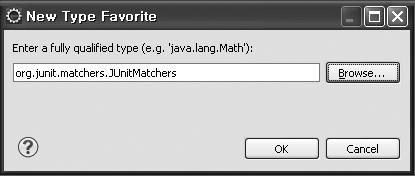 이를테면 JUnit 4의 matcher 메소드중하나인 containsstring 이라는메소드를호출하기위해서는 static import org.junit. matchers.junitmatchers.*; 와같은 import 구문을직접타이핑하거나 org.junit.matchers. JUnitMatchers.